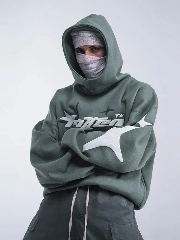 Advbridge 90s Streetwear Trendy Letter Printed Hoodie For Male Casual Loose Long Sleeve Hooded Sweatshirt Y2k Street 2024 Men's Oversize Blouse Tops