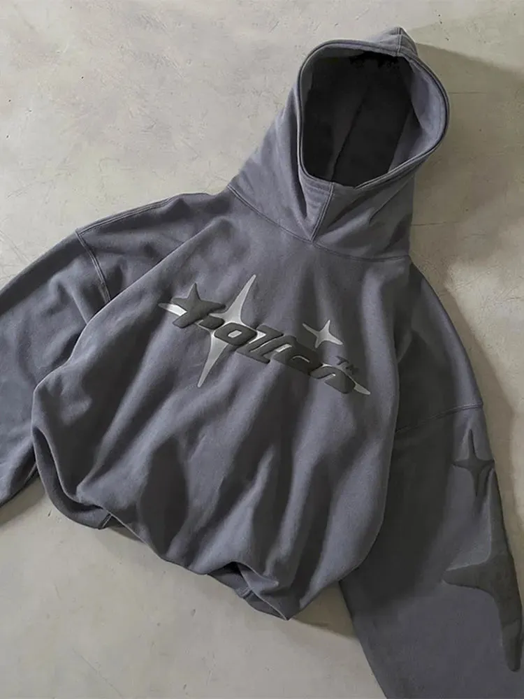 Advbridge 90s Streetwear Trendy Letter Printed Hoodie For Male Casual Loose Long Sleeve Hooded Sweatshirt Y2k Street 2024 Men's Oversize Blouse Tops