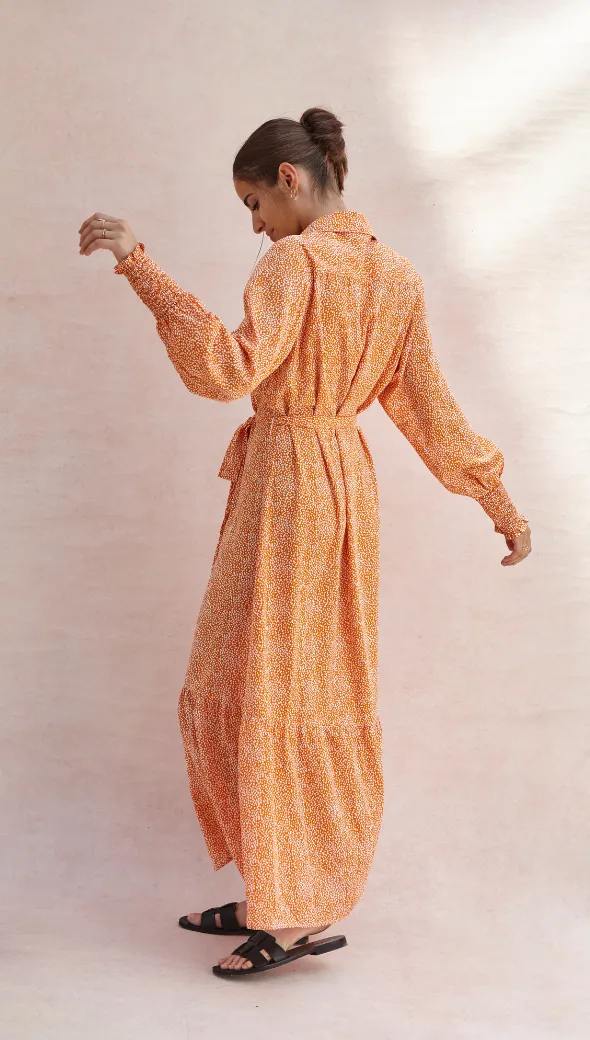 ALINA SHIRT DRESS - AUBURN PRINT