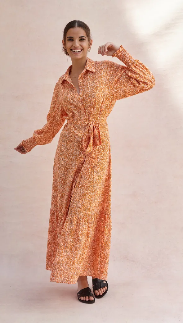 ALINA SHIRT DRESS - AUBURN PRINT