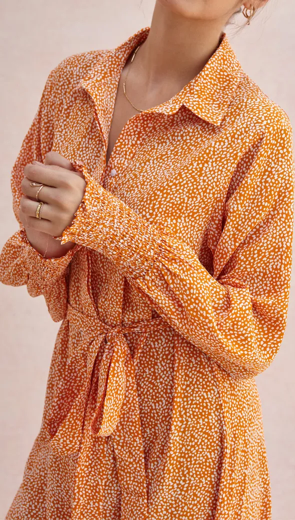 ALINA SHIRT DRESS - AUBURN PRINT