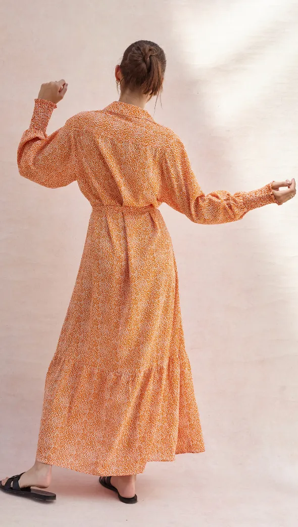 ALINA SHIRT DRESS - AUBURN PRINT
