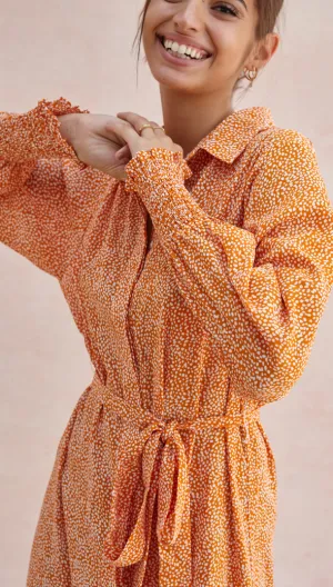 ALINA SHIRT DRESS - AUBURN PRINT