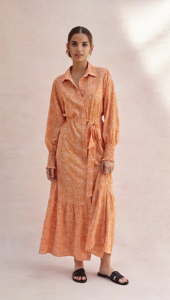 ALINA SHIRT DRESS - AUBURN PRINT