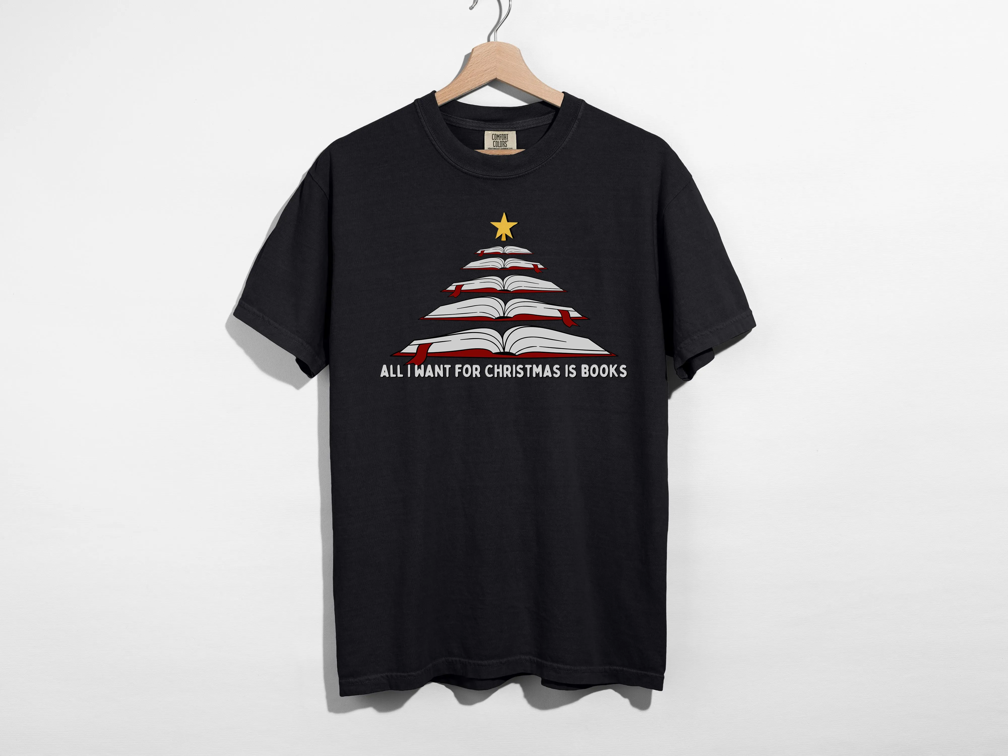 all i want for christmas is books t-shirt