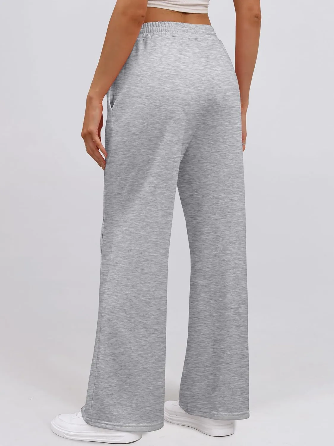 ANRABESS Women High Waist Wide Straight Leg Sweatpants Casual 2025 Joggers Sweat Lounge Pants with Pockets