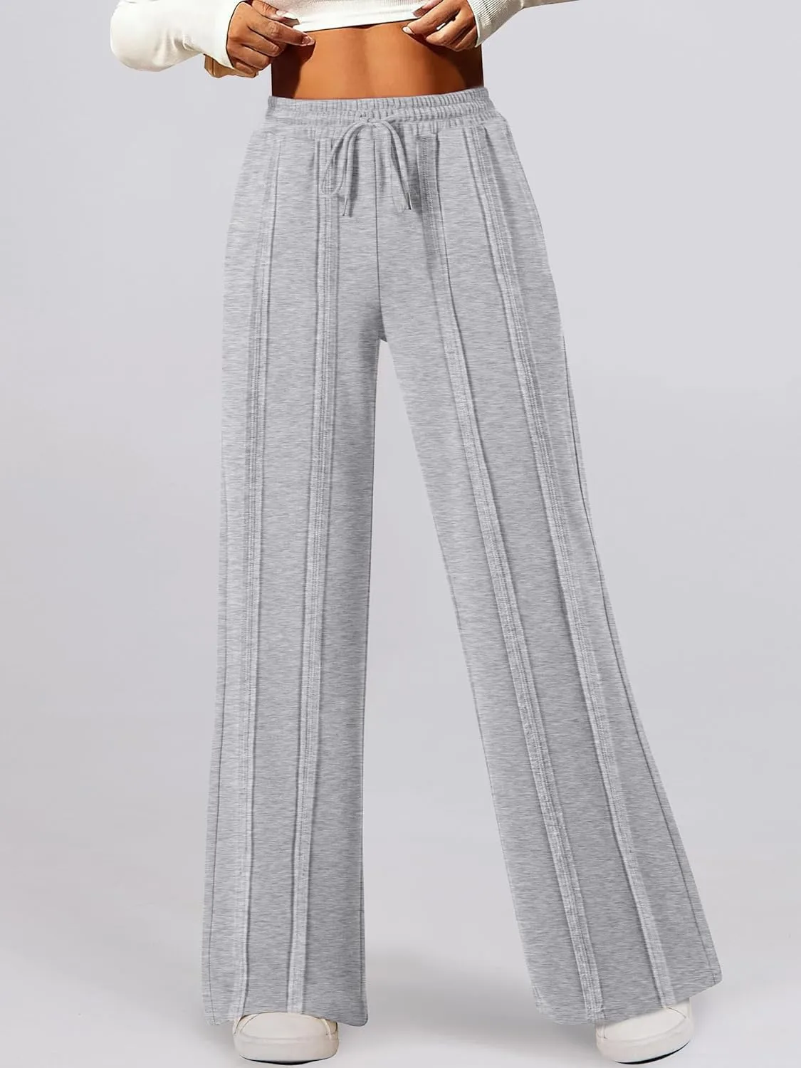 ANRABESS Women High Waist Wide Straight Leg Sweatpants Casual 2025 Joggers Sweat Lounge Pants with Pockets