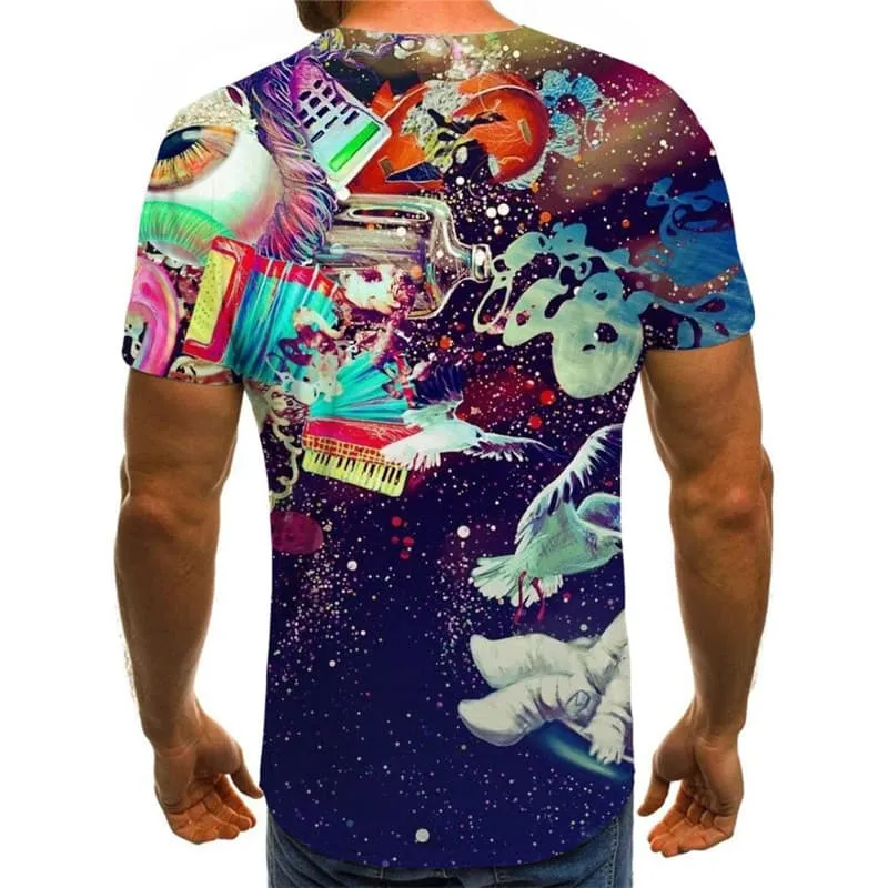 Astronaut T-shirt Men Space Shirt Print Music Funny T shirts Funny T-shirts 3d