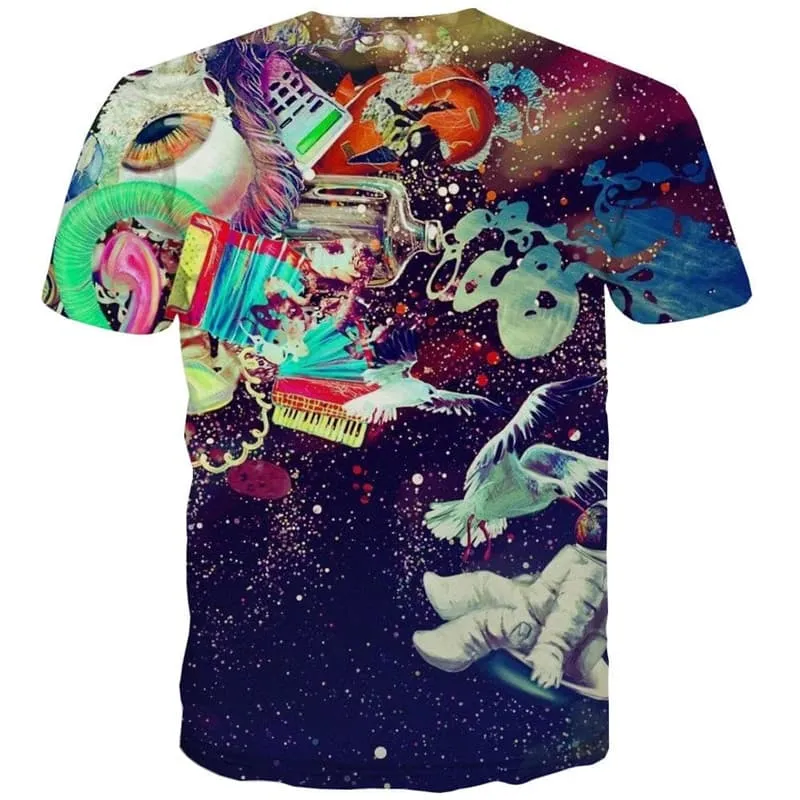 Astronaut T-shirt Men Space Shirt Print Music Funny T shirts Funny T-shirts 3d