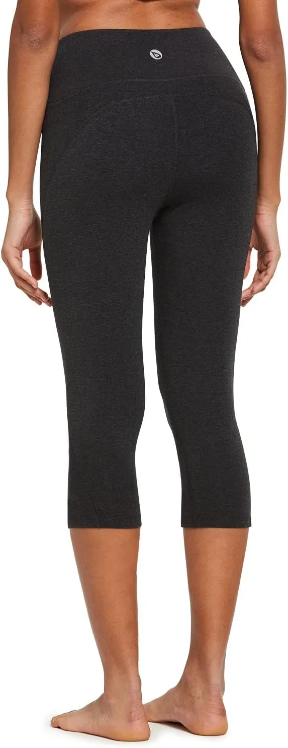 baleaf Women's Capri Leggings with Pockets High Waisted Workout Yoga Running Gym Pants for Casual Summer