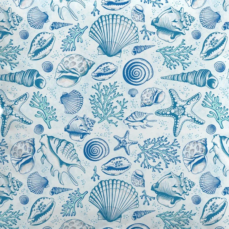 Blue Seashells Hooded Towel