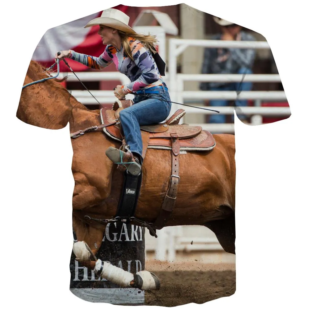 Borse T shirts Men Competition Tshirts Casual Raced Tshirt Printed Equestrian Shirt Print