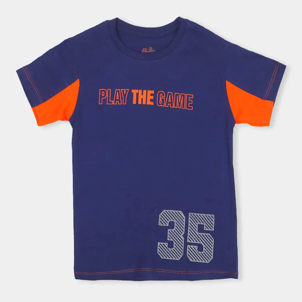 Boys T-Shirt Play The Game - NAVY