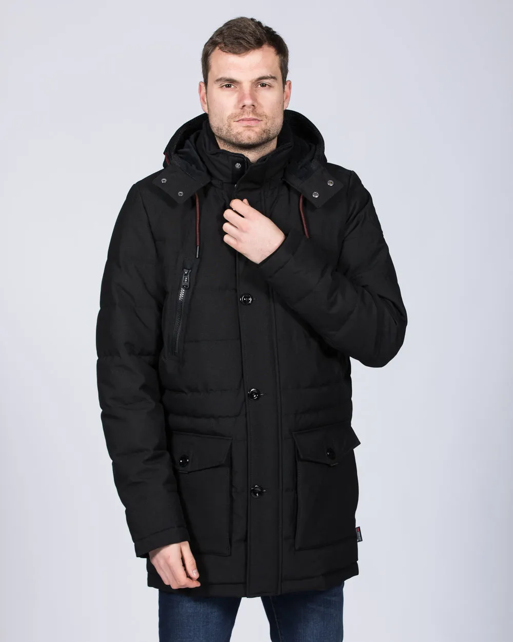 Cabano Tall Quilted Parka Jacket (black)