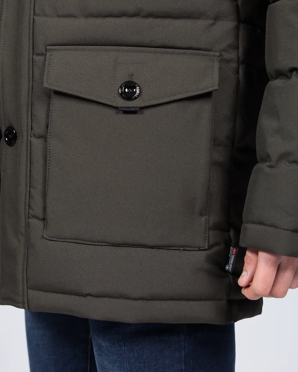 Cabano Tall Quilted Parka Jacket (dark green)