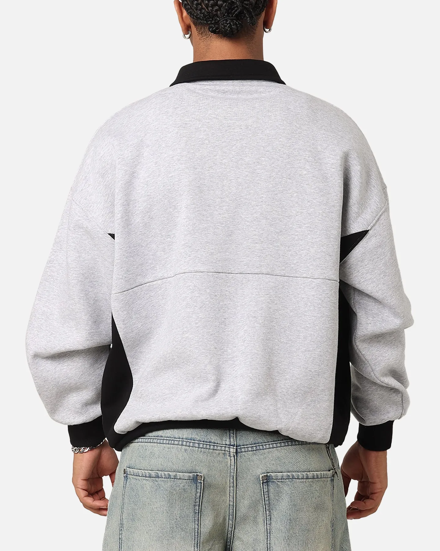 Carre Gorgeous Quater Zip Crewneck Sweater Light Marle