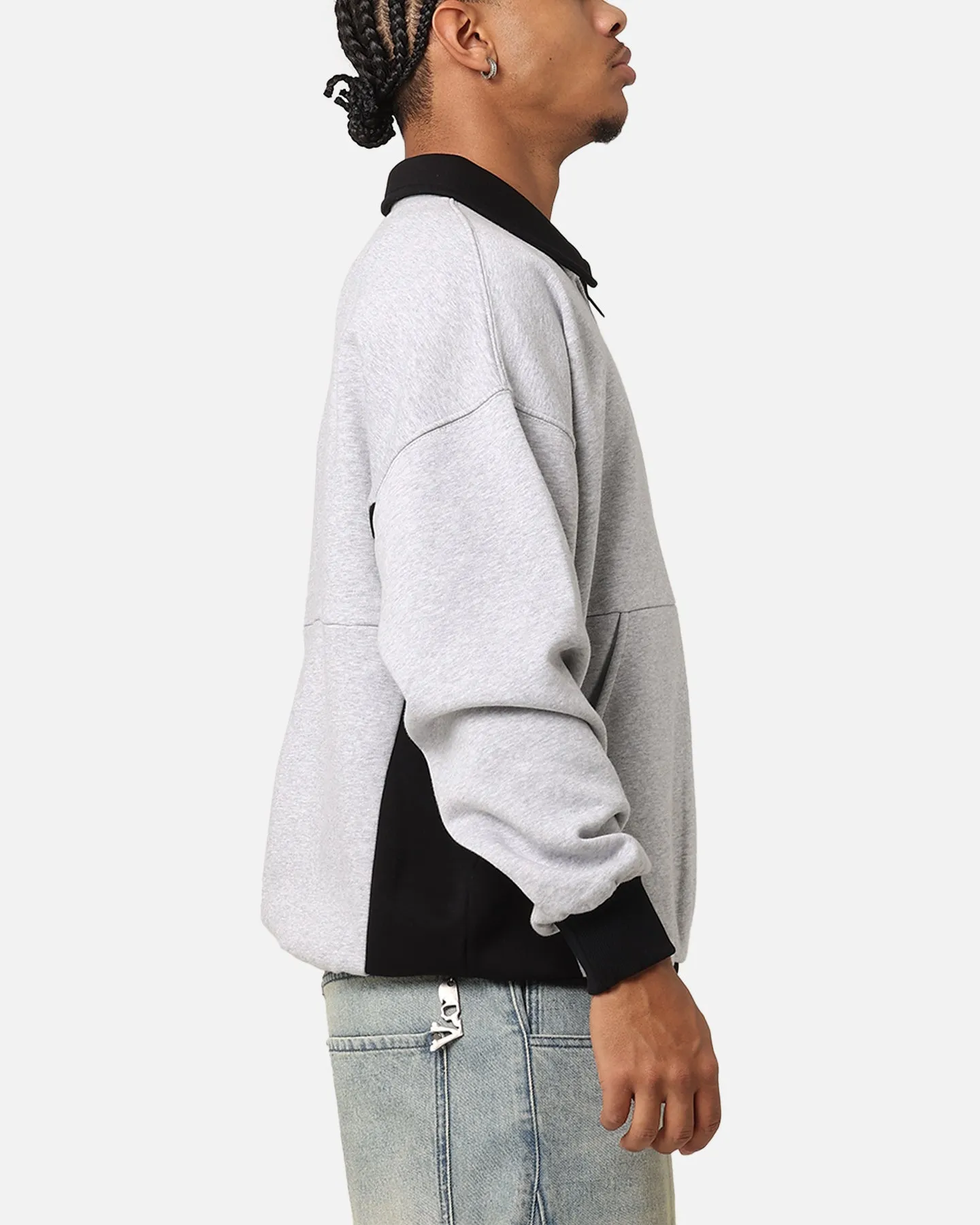 Carre Gorgeous Quater Zip Crewneck Sweater Light Marle