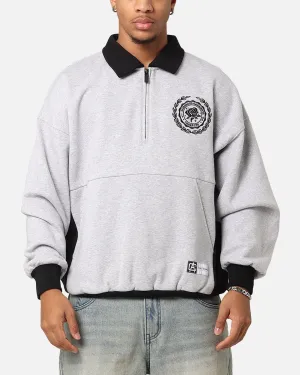 Carre Gorgeous Quater Zip Crewneck Sweater Light Marle