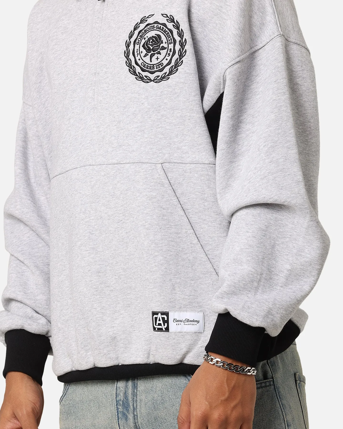 Carre Gorgeous Quater Zip Crewneck Sweater Light Marle