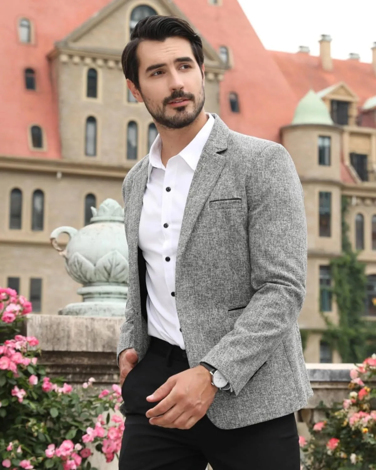 Cloudstyle Men's Suit Jacket One Button Slim Fit Sport Coat Business Daily Blazer
