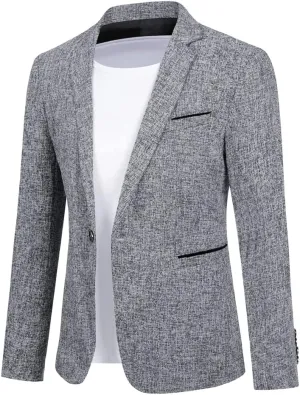 Cloudstyle Men's Suit Jacket One Button Slim Fit Sport Coat Business Daily Blazer