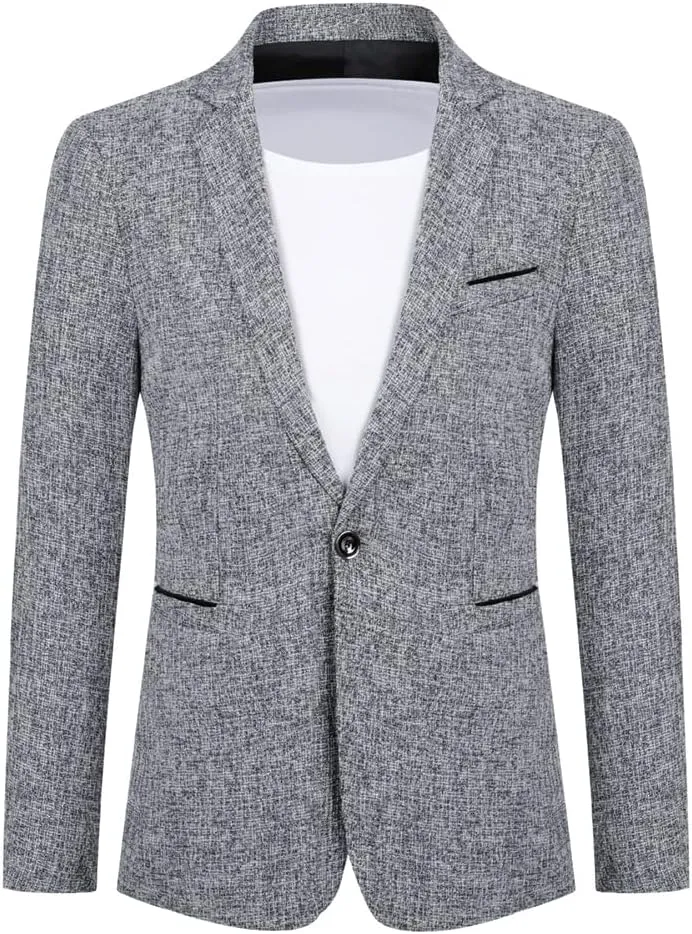 Cloudstyle Men's Suit Jacket One Button Slim Fit Sport Coat Business Daily Blazer