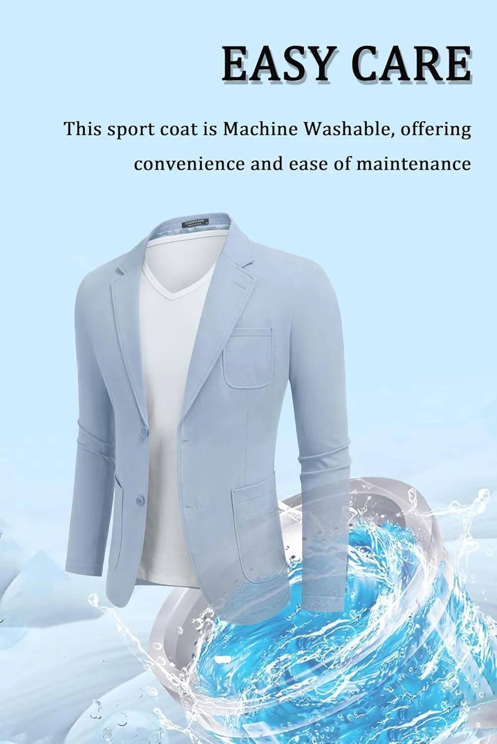 COOFANDY Men's Casual Blazer Regular Fit Cotton Sport Coat Machine Washable Suit Jacket