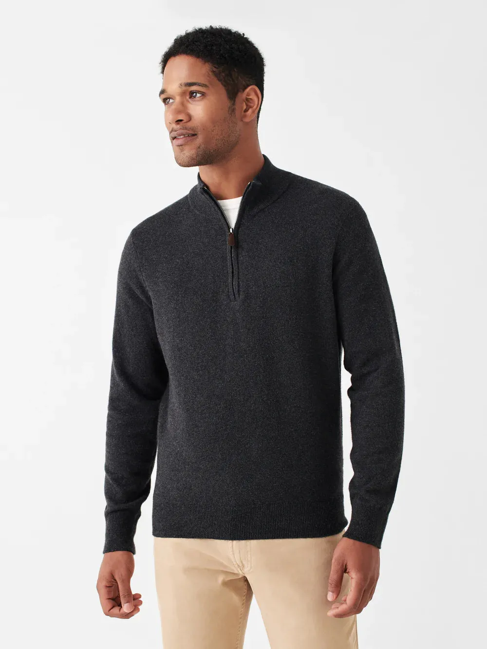 Faherty Jackson Quarter Zip Sweater - Ash Heather