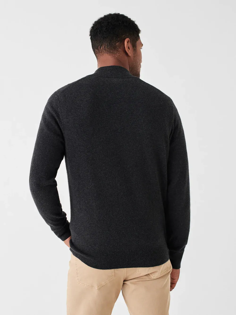 Faherty Jackson Quarter Zip Sweater - Ash Heather