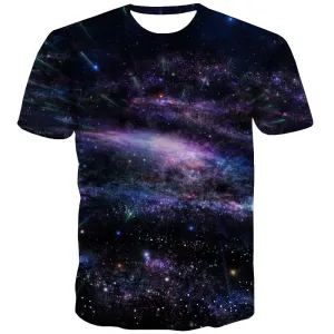 Galaxy T-shirt Men Planet T-shirts 3d Starry Sky T shirts Funny Colorful Tshirts Casual Harajuku Tshirt Anime