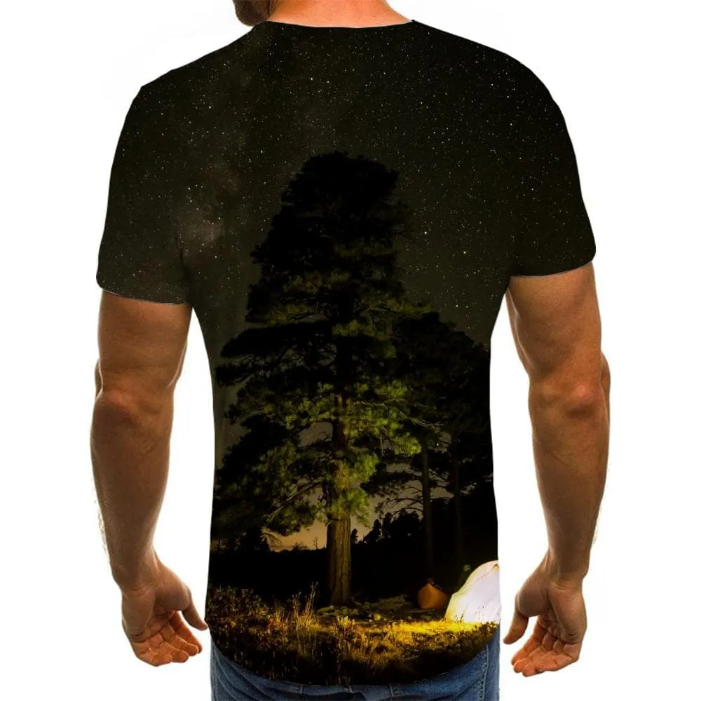 Galaxy T-shirt Men Tree Tshirt Printed Harajuku T-shirts 3d Mens Clothing