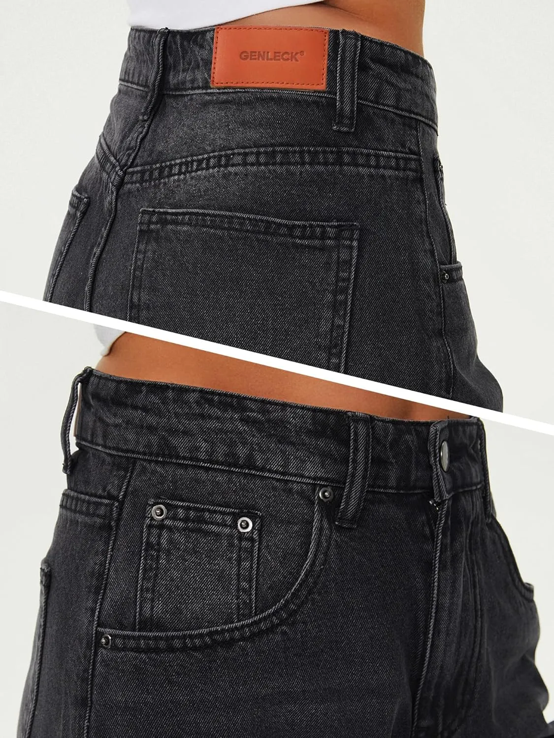 Genleck Baggy Jeans for Woman High Waisted Loose Wide Leg Jean Womens Boyfriend Y2K Pants Trendy
