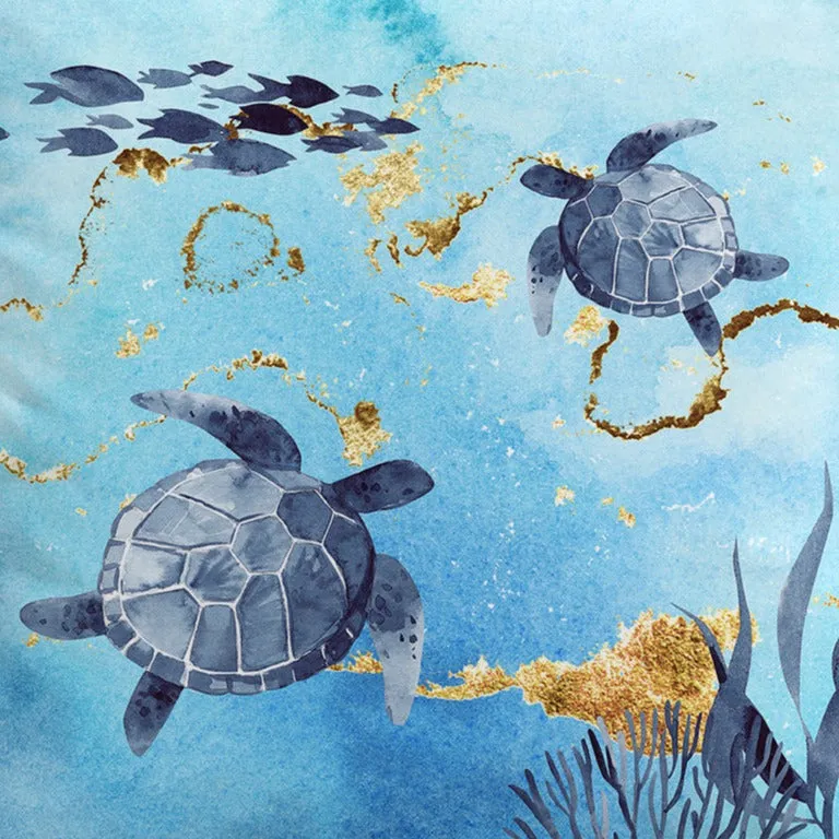 Golden Sea Turtle  Bay Hooded Towel