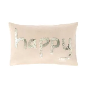 Happy Sequin Pillow