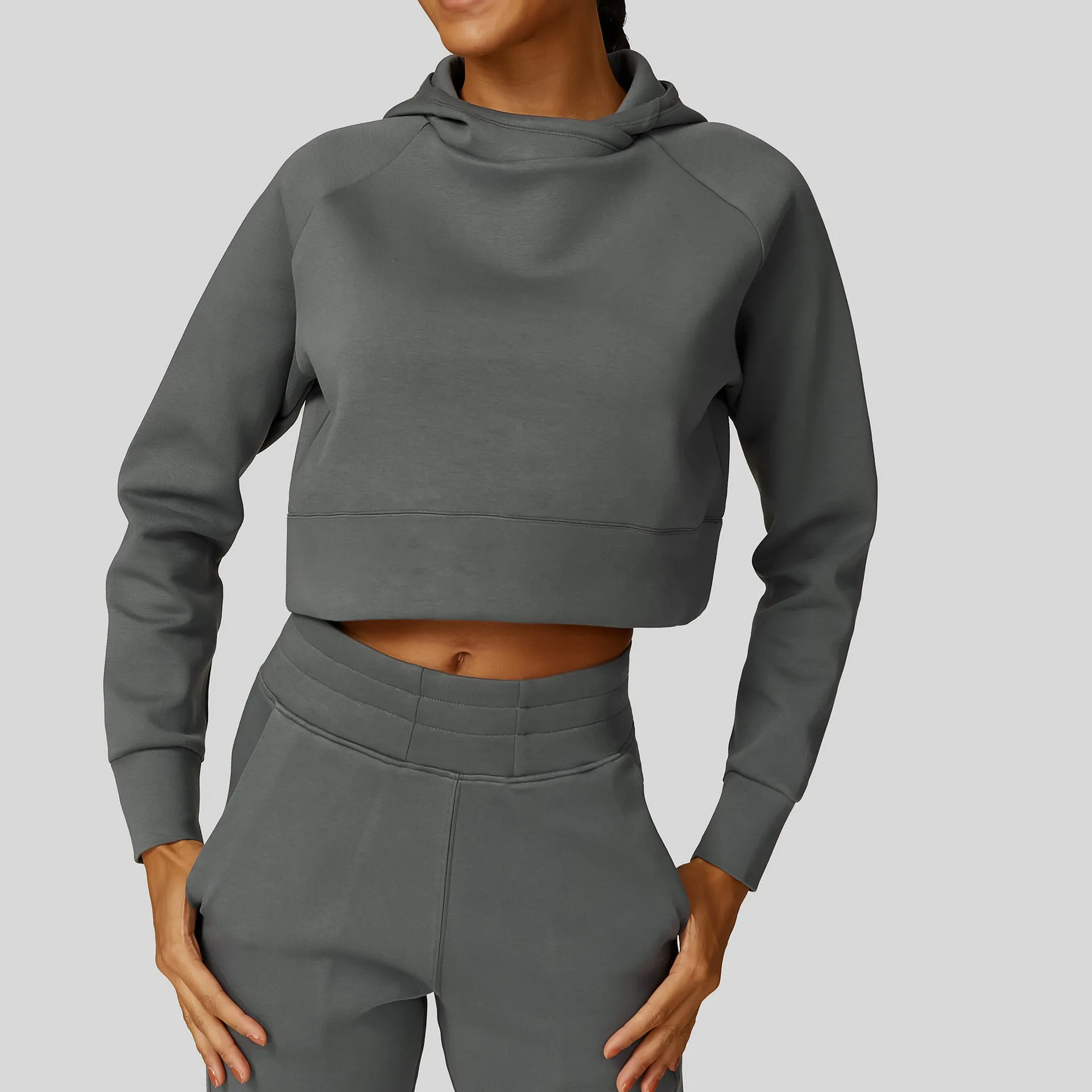 Hooded Short Loose Sweater Sweatpants Yoga Running Fitness Sports Sweater Suit