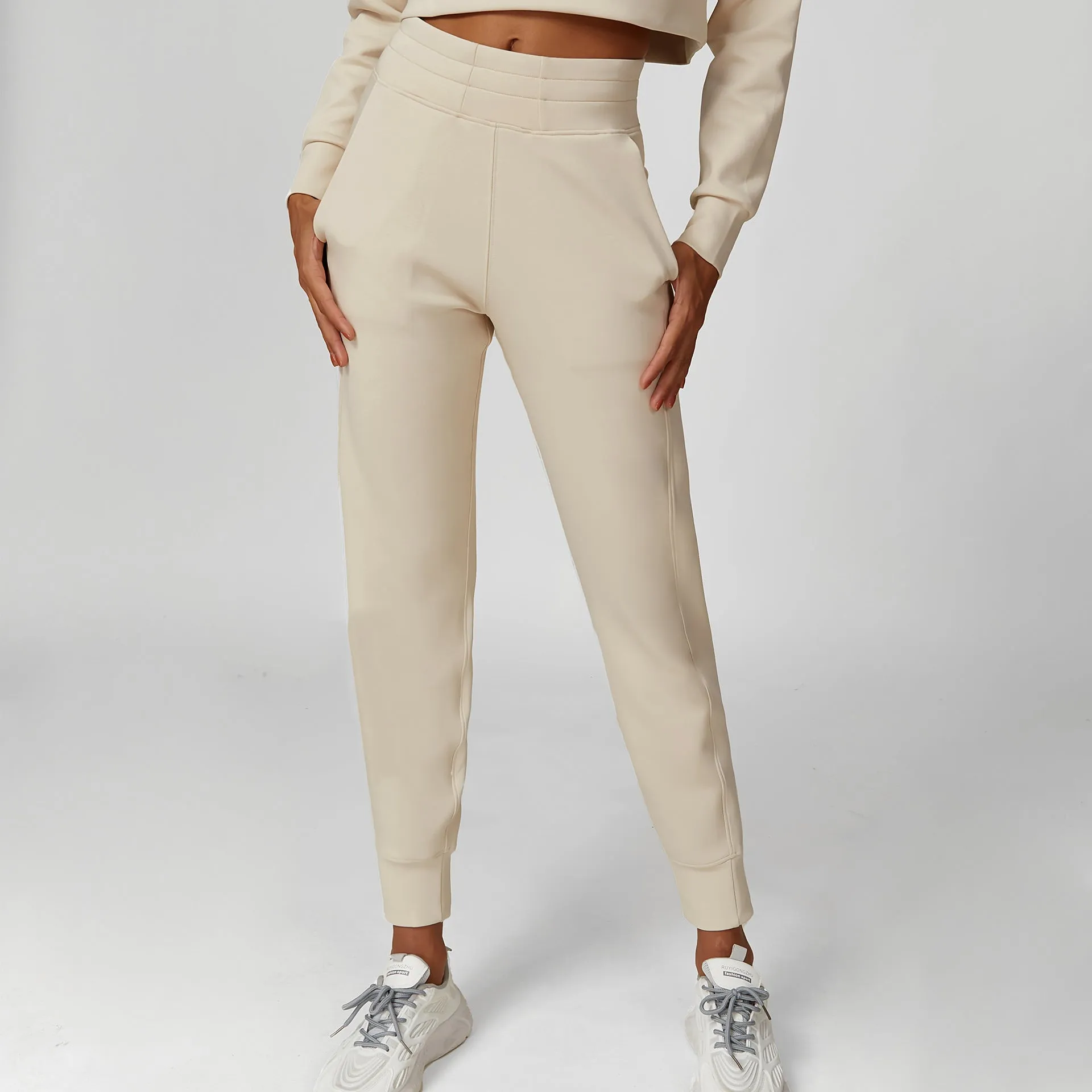 Hooded Short Loose Sweater Sweatpants Yoga Running Fitness Sports Sweater Suit