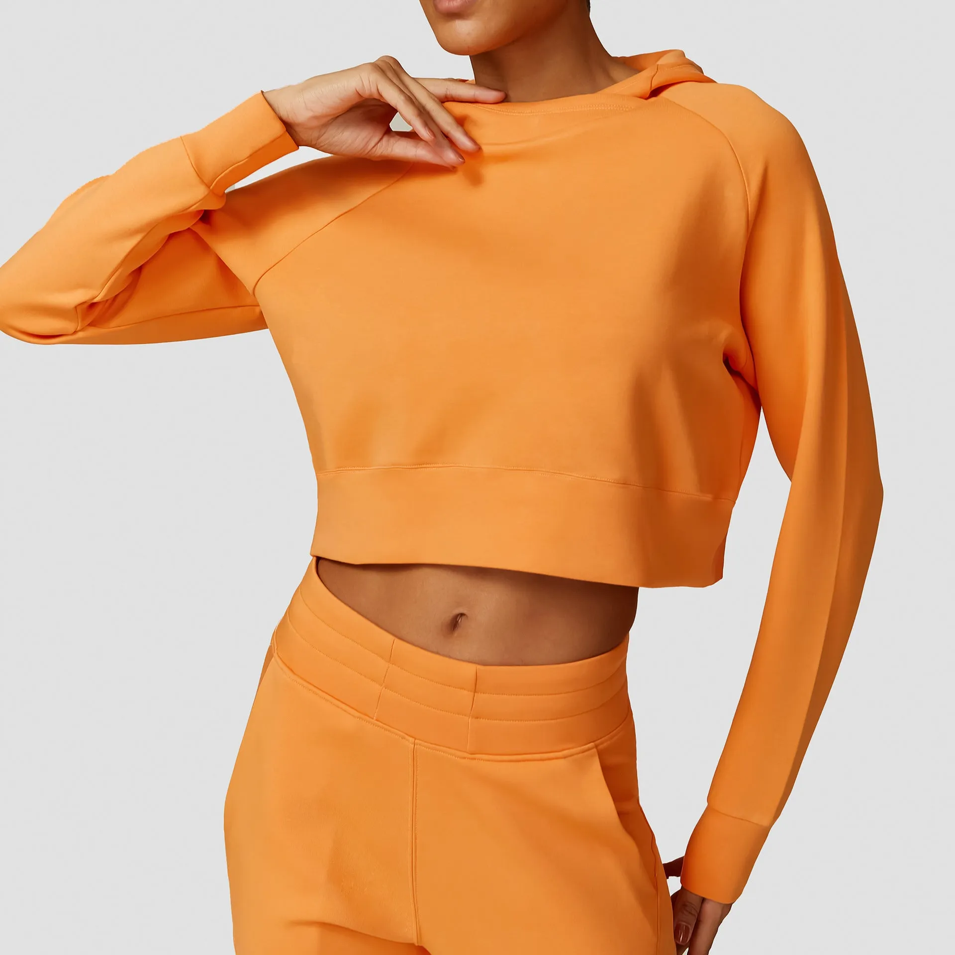 Hooded Short Loose Sweater Sweatpants Yoga Running Fitness Sports Sweater Suit