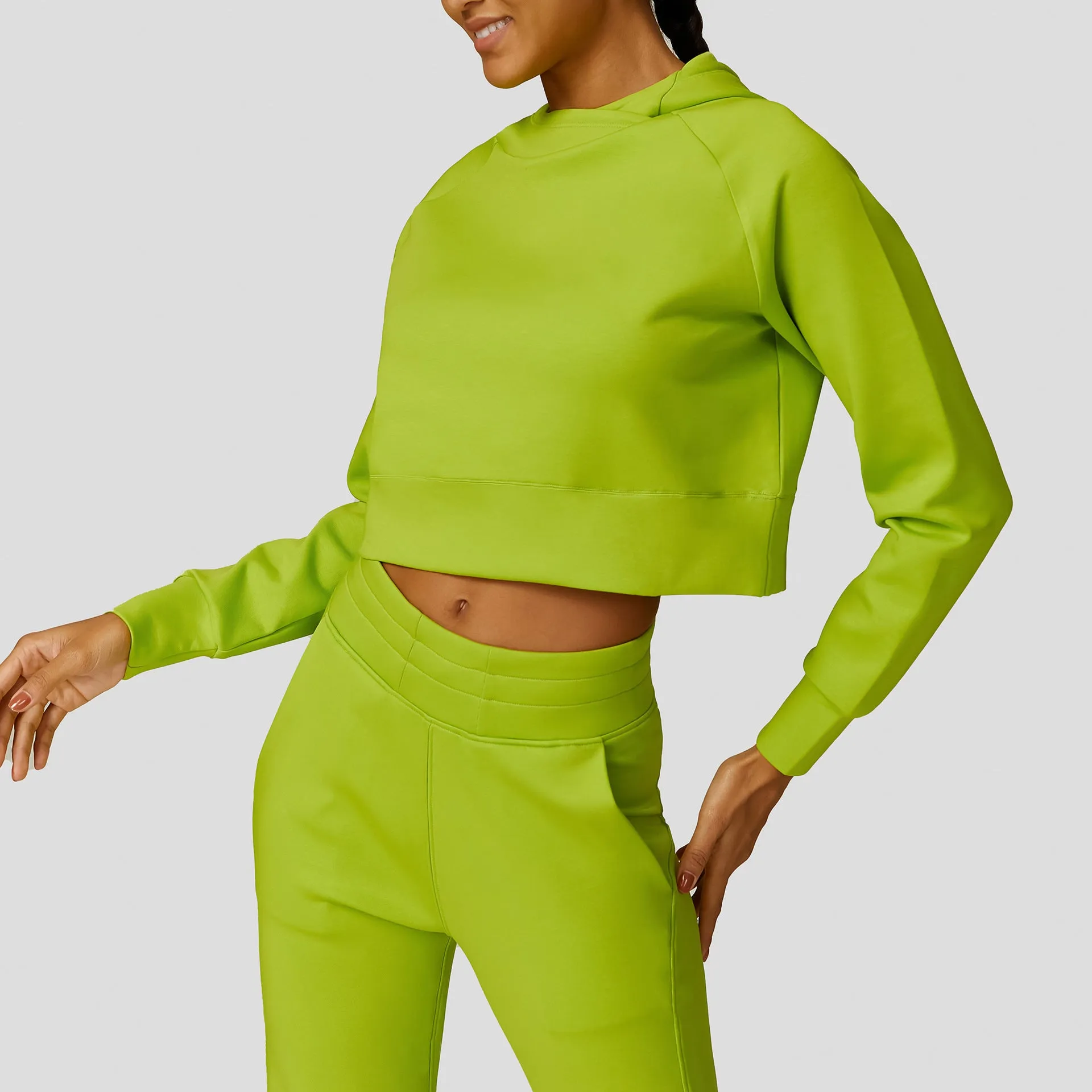 Hooded Short Loose Sweater Sweatpants Yoga Running Fitness Sports Sweater Suit