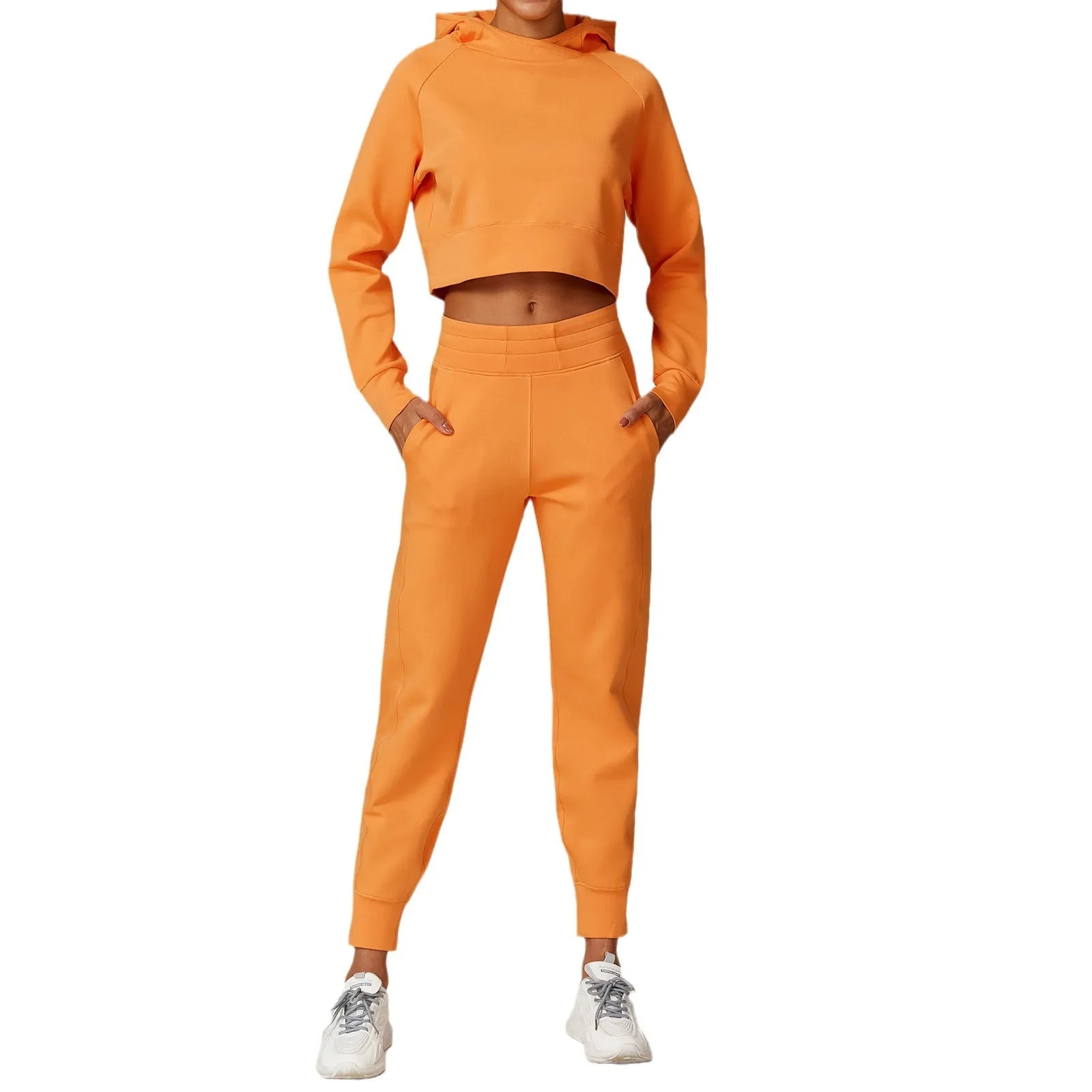 Hooded Short Loose Sweater Sweatpants Yoga Running Fitness Sports Sweater Suit