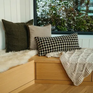 Indaba Check Weave Cushion  1-2554  Black