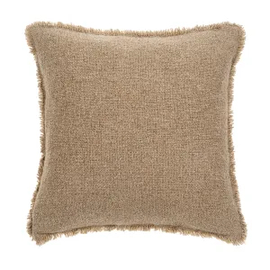 Indaba Fringed Boucle Pillow 1-0816 Warm Sand