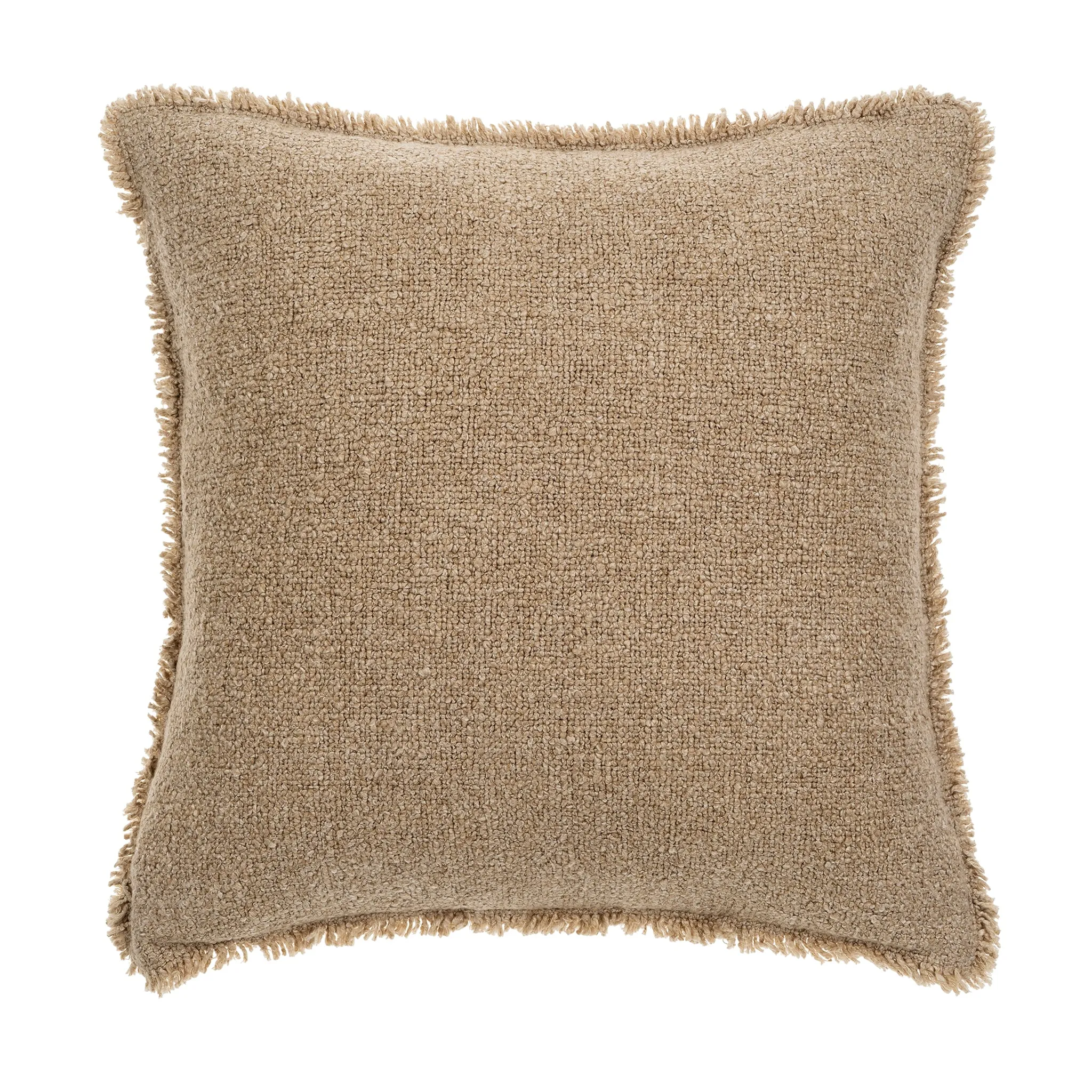 Indaba Fringed Boucle Pillow 1-0816 Warm Sand