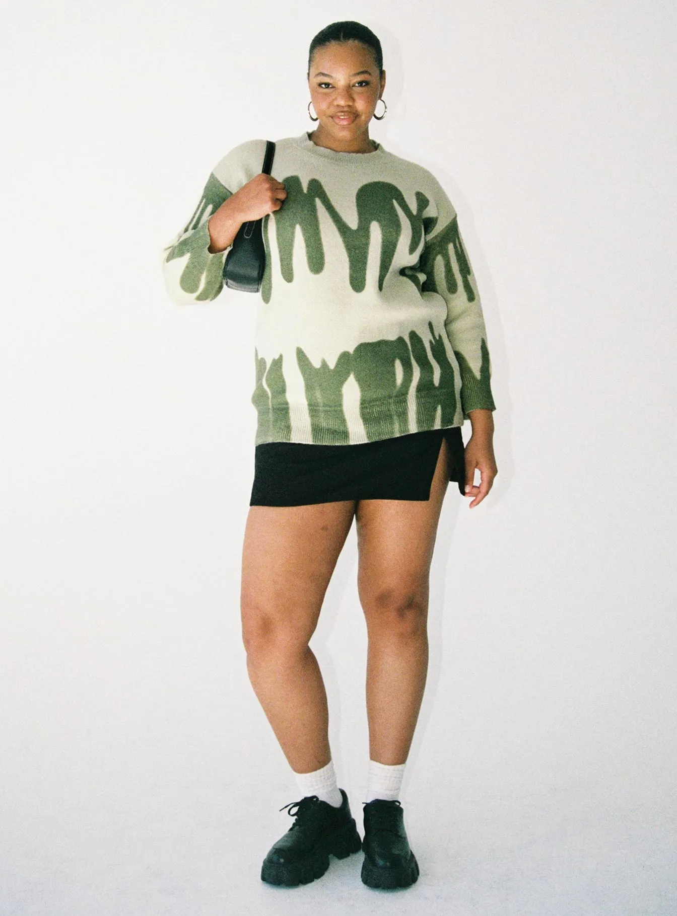 Katie Oversized Sweater Green Curve