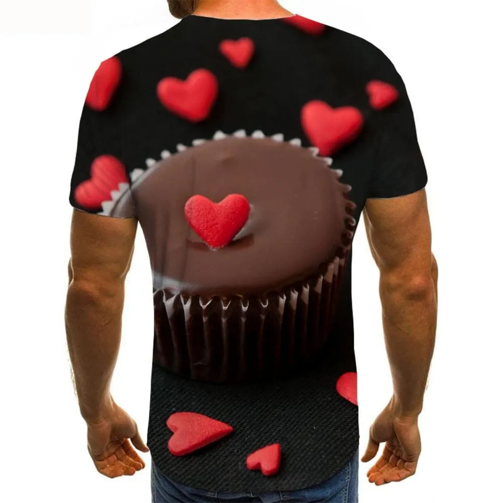 Love T-shirt Men Party Funny T shirts Food Tshirt Printed Chocolate Tshirts Casual