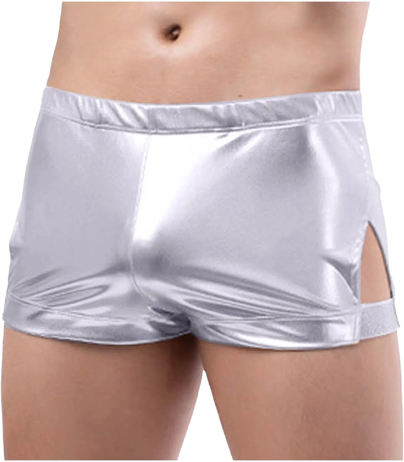Men Underwear Brief,Shiny Metallic Baggy Beach Pants Drawstring Casual Mens Lingerie Jock Straps for Men