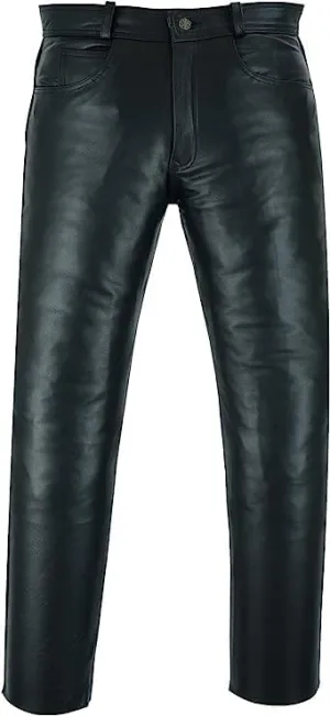Mens Cowboy Western Traditional Native American Leather Pants Men Casual Breeches Fashion Pant Mens Side Laces Pant
