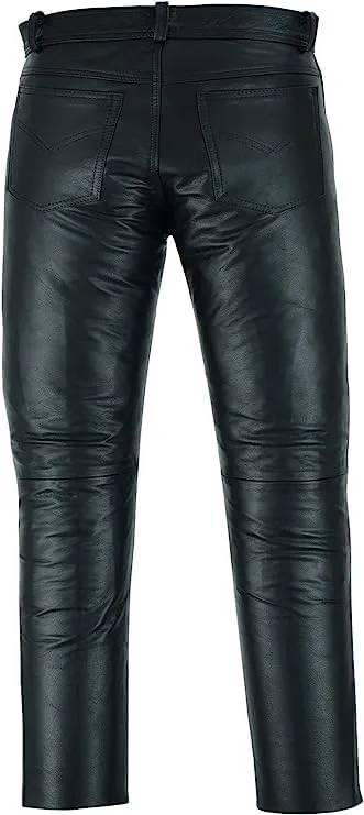 Mens Cowboy Western Traditional Native American Leather Pants Men Casual Breeches Fashion Pant Mens Side Laces Pant