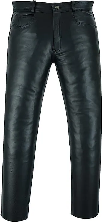 Mens Cowboy Western Traditional Native American Leather Pants Men Casual Breeches Fashion Pant Mens Side Laces Pant