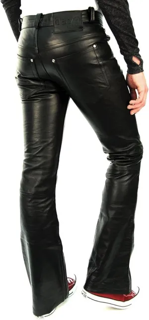 Mens Cowboy Western Traditional Native American Leather Pants Men Casual Breeches Fashion Pant Mens Side Laces Pant