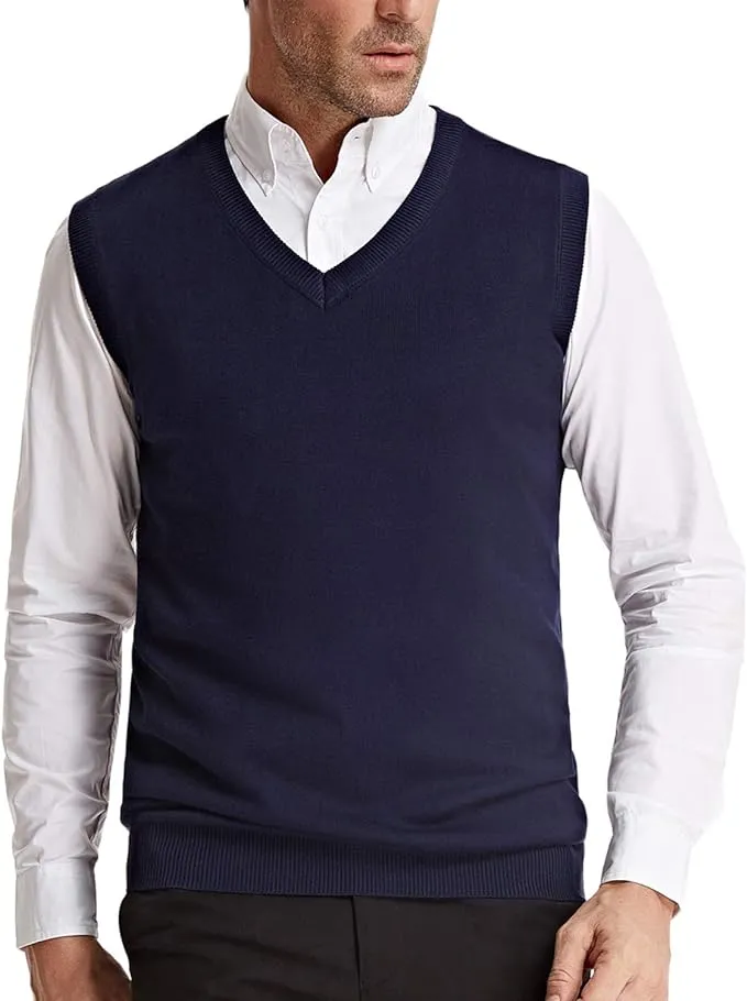 Men's Red Wine Soft V Neck Sweater Vest